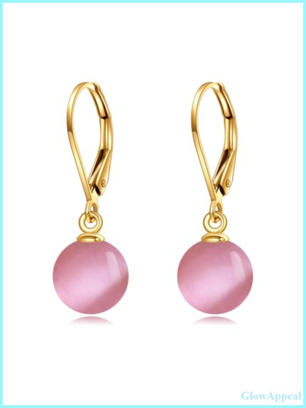 10k Solid Gold Freshwater Pearl Drop Leverback Earrings for Women